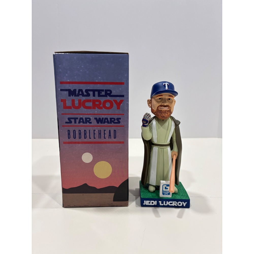 Texas Rangers Star Wars Jedi Lucroy Bobblehead 2017 SGA Jonathan Lucroy Box